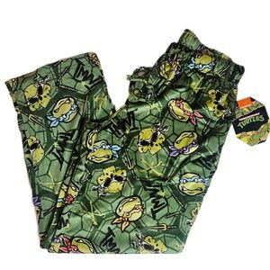 Teenage Mutant Ninja Turtles Pants Mens Large Green Sleep Pajama TMNT Print